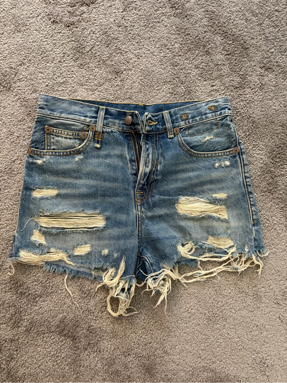 R13 Slouch Short (Colour: Carlton with Rips)